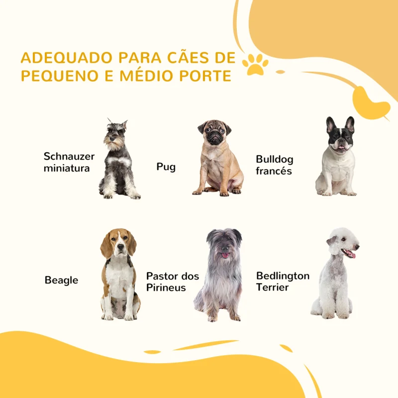 PawHut Parque para Cães com 6 Painéis Parque para Animais de Estimação Dobrável com Pés Antiderrapantes e Modular 120x107x70 cm Branco