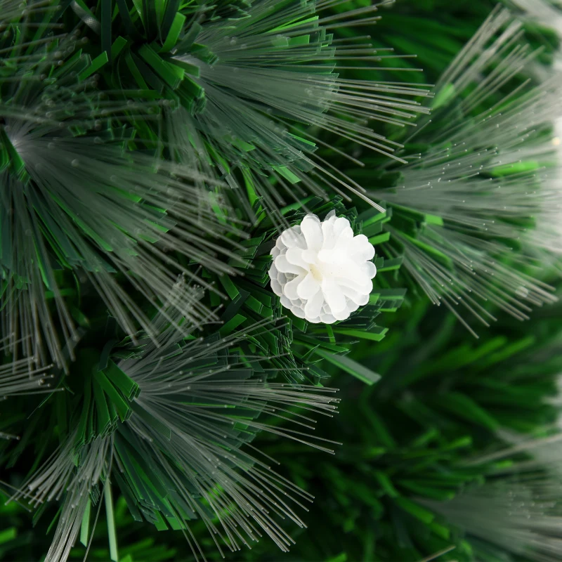 HOMCOM 6ft White Light Artificial Christmas Tree w/ 230 LEDs Star Topper Tri-Base Full Bodied Seasonal Decoration Pre-Lit Home