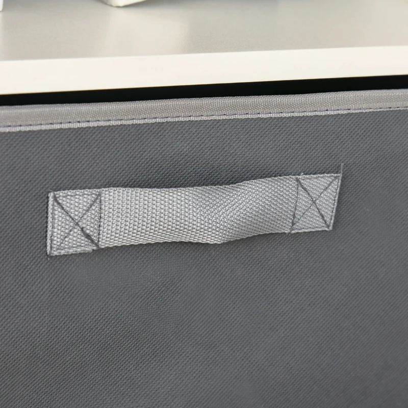 HOMCOM Bookcase with Door and Fabric Drawer, 3 Tier Bookshelf Display Cabinet with Wooden Legs for Living Room Bedroom Study, White