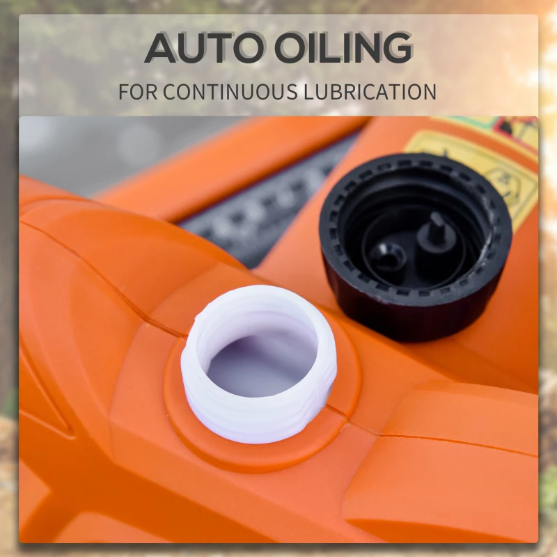 DURHAND Aluminium Electric Chainsaw with Double Brake Protection and Blade Cover, 2000 W, 40 cm, for Wood, Trees and Branches, Orange