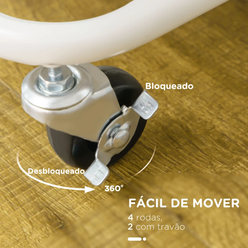 HOMCOM Carrinho de Cozinha Carrinho de Armazenamento com 4 Ganchos 3 Cestas Removíveis 3 Caixas Suspensas 42x38x86,5 cm Branco