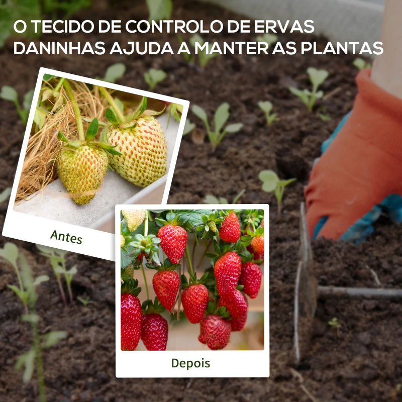 Outsunny Rolo de Malha Anti-Ervas 2x50 m Malha Geotêxtil 130 g/m² para Controlo de Ervas Daninhas de Jardim Malha Anti-Ervas Preta