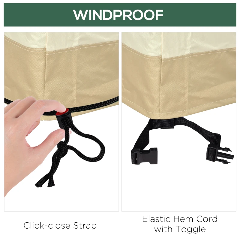 Outsunny Waterproof Furniture Cover For 3 Seat Rattan Sofa, 600D Oxford Cloth, 152Lx87Wx58-79H cm-Beige/Coffee