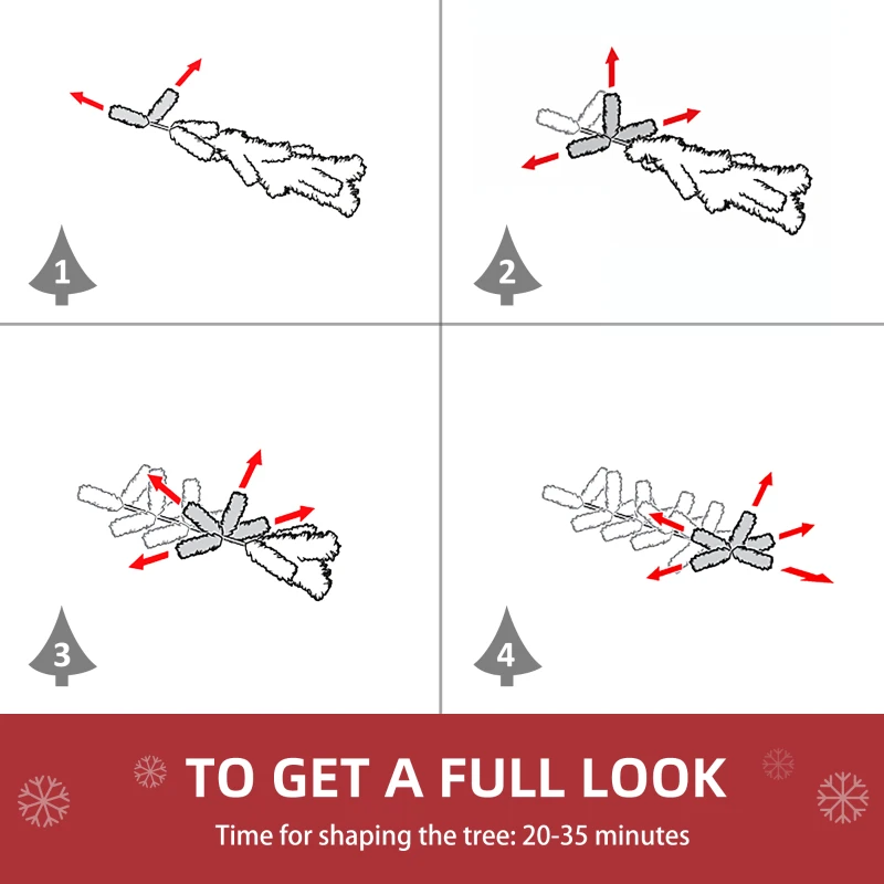 HOMCOM 6FT Pink Artificial Christmas Tree, Xmas Holiday Decoration Ornament with Metal Stand, for Pretty Home