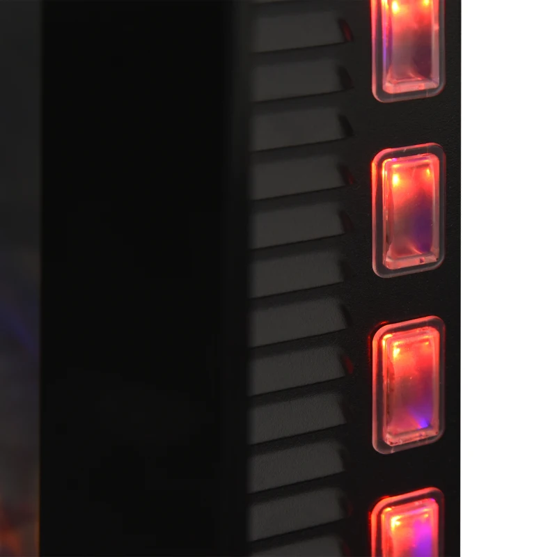 HOMCOM LED Wall Mounted Fireplace Curved Glass Electric Fire Place for Living Room, 1000W/2000W, 48H x 90.8W x 11.5Dcm, Black