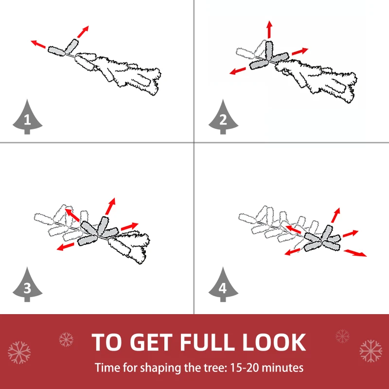 HOMCOM 5ft Pink Artificial Christmas Tree Holiday Home Decoration Ornament with Metal Stand