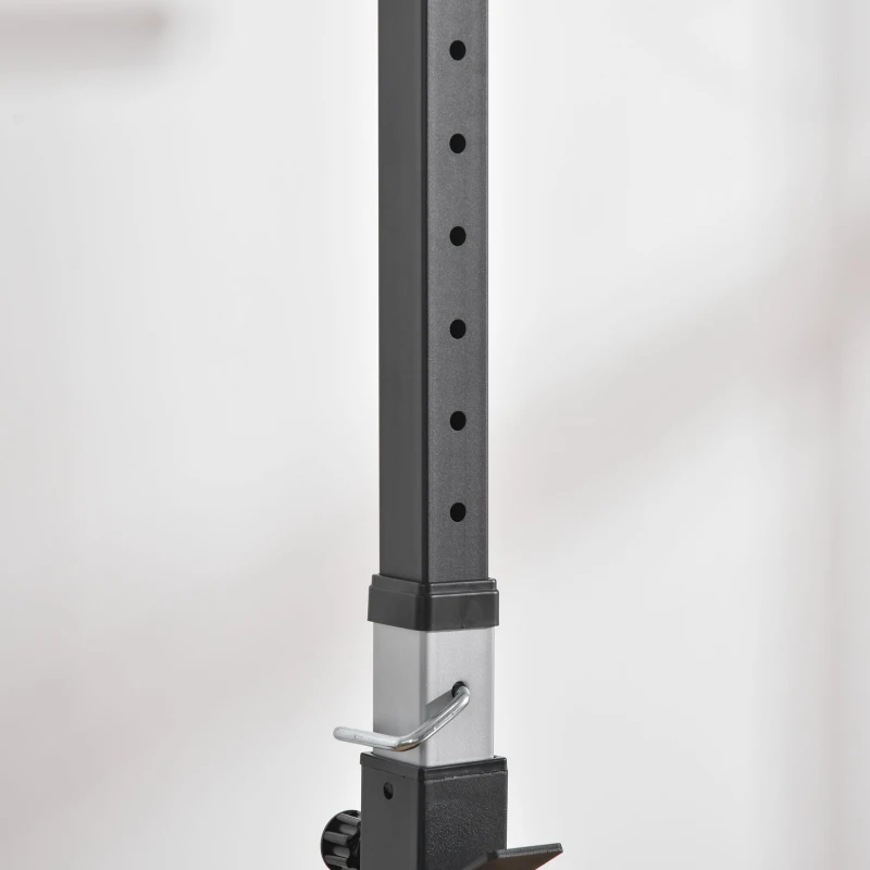 Soozier 2-Piece Pair Steel Height Adjustable Barbell Squat Rack and Bench Press 23" x 29.75" x 69.25"