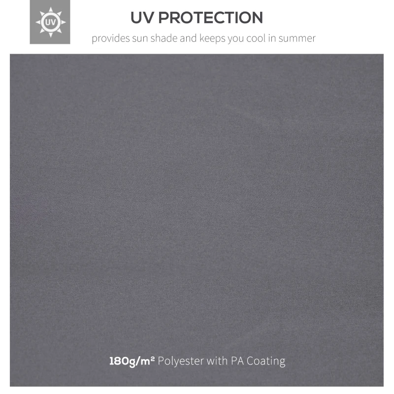 Outsunny 3(m) Gazebo Top Cover Double Tier Canopy Replacement Pavilion Roof Deep Grey(m-6)