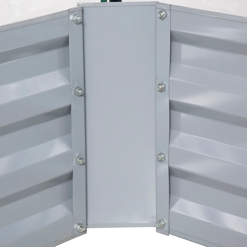 Outsunny Raised Garden Bed with Greenhouse, Steel Planter Box with Plastic Cover, Roll Up Window, Dual Use for Flowers, Vegetables, Fruits and Herbs, 127L x 95W x 92H cm, Clear