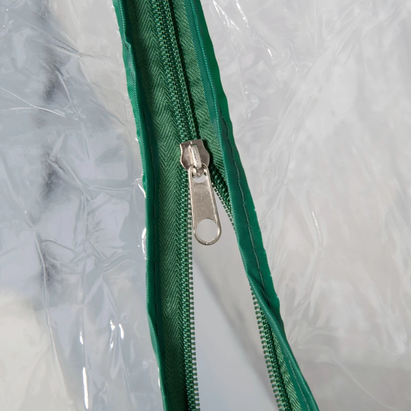 Outsunny Raised Garden Bed with Greenhouse, Steel Planter Box with Plastic Cover, Roll Up Window, Dual Use for Flowers, Vegetables, Fruits and Herbs, 127L x 95W x 92H cm, Clear