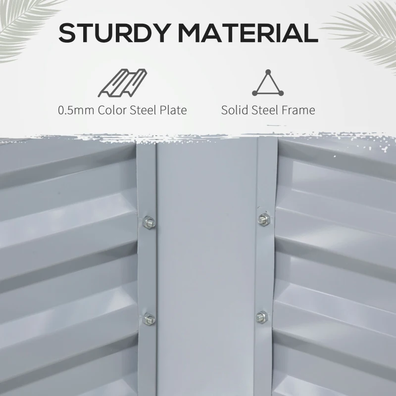 Outsunny Raised Garden Bed with Greenhouse, Steel Planter Box with Plastic Cover, Roll Up Window, Dual Use for Flowers, Vegetables, Fruits and Herbs, 127L x 95W x 92H cm, Clear