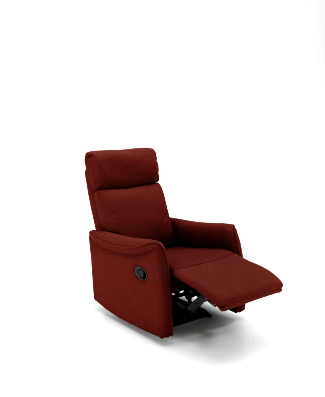 STONES Poltrona Relax Manuale in Microfibra , 70x92x105 cm, Rosso