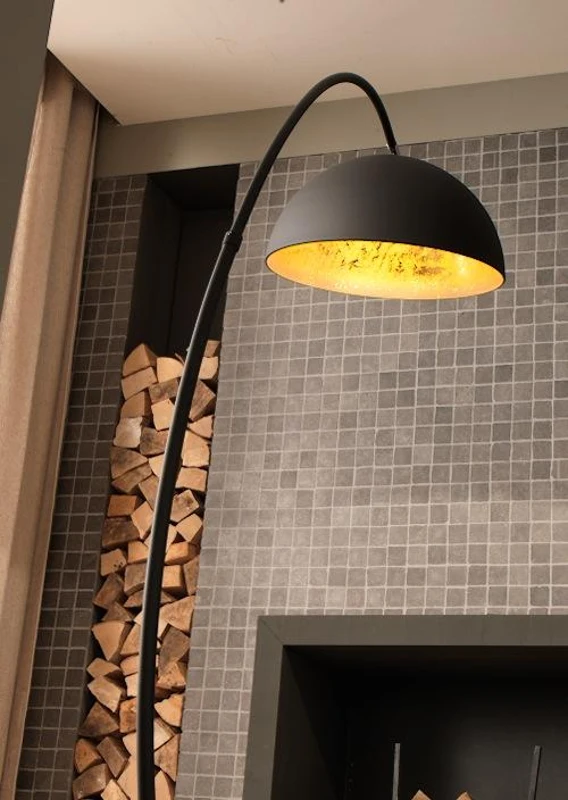 STONES Lampada da Terra in Metallo, 117x36x183 cm, Nero e Oro