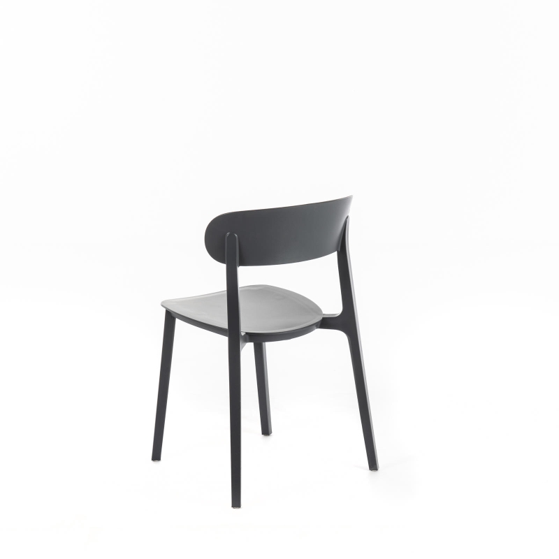 STONES Set 2 Sedie in polipropilene con seduta e schienale in polipropilene, 48x52x77.5cm, grigio scuro