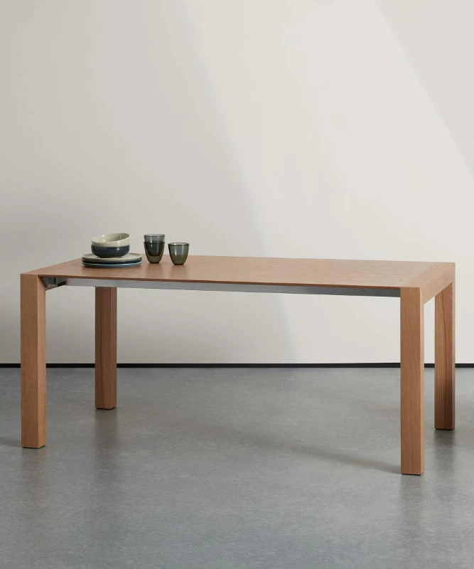 STONES Tavolo da pranzo allungabile fino a 12 posti, 90x174/264x76cm, noce