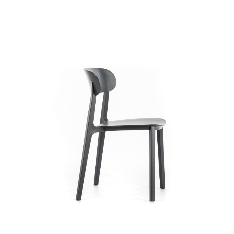 STONES Set 2 Sedie in polipropilene con seduta e schienale in polipropilene, 48x52x77.5cm, grigio scuro