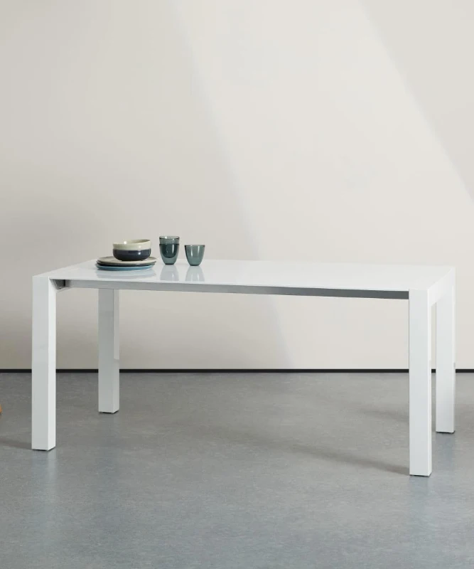 STONES Tavolo da pranzo allungabile fino a 12 posti, 90x174/264x76cm, bianco