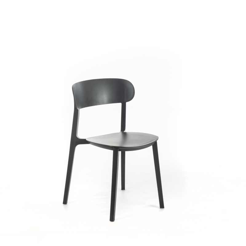 STONES Set 2 Sedie in polipropilene con seduta e schienale in polipropilene, 48x52x77.5cm, grigio scuro