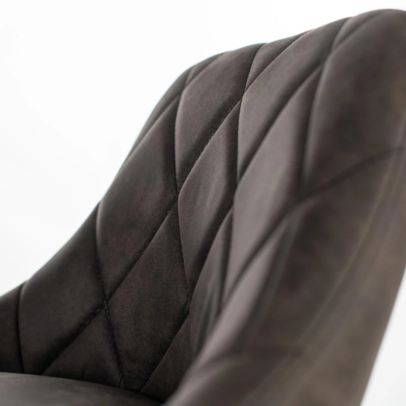 STONES Set 2 Sgabelli in microfibra con struttura in metallo e leva, 45x50x84/100cm, grigio scuro, nero