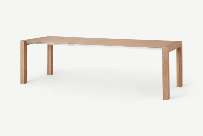 STONES Tavolo da pranzo allungabile fino a 12 posti, 90x174/264x76cm, noce