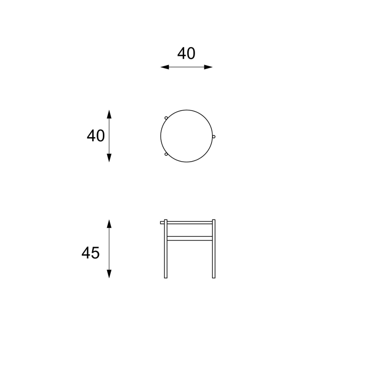 STONES Tavolino con Top in Ceramica con Fondo in MDF e Struttura in Metallo, 40x40x45 cm, Bianco