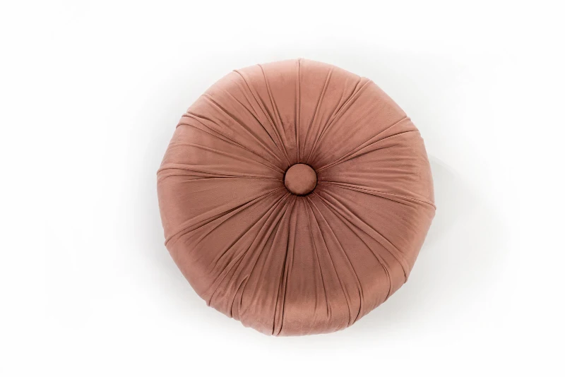 STONES Pouf in Velluto con Struttura in Legno, 36x36x30 cm, Rosa Antico