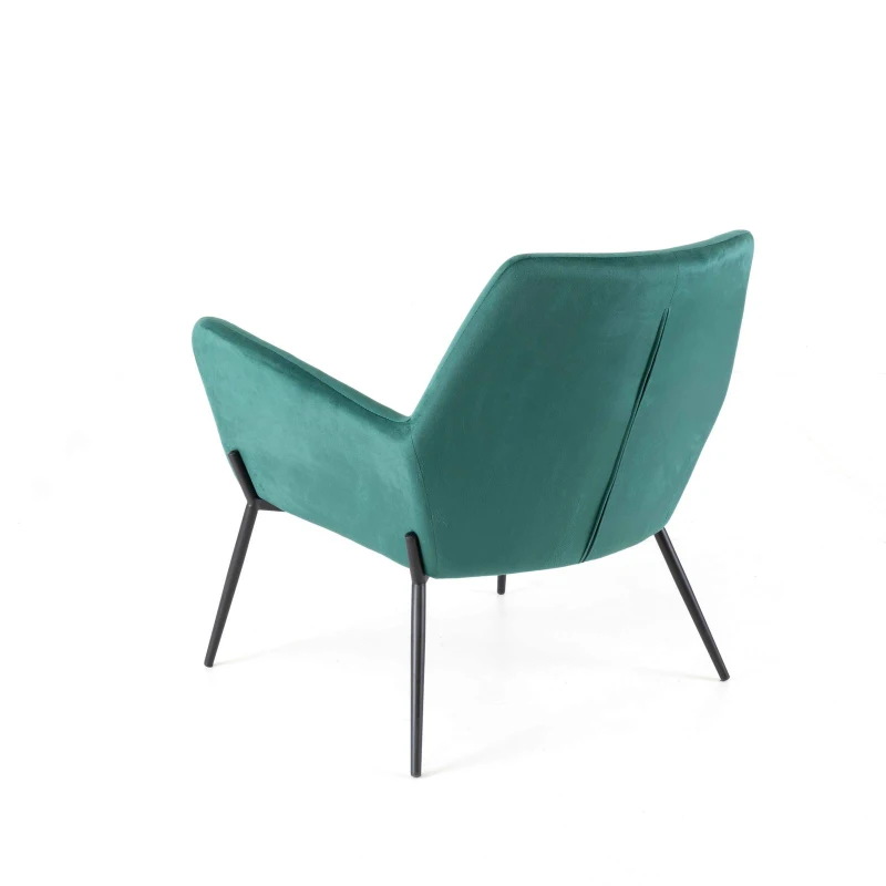 STONES Poltrona in Velluto con Base in Metallo, 70x71,5x79 cm, Verde