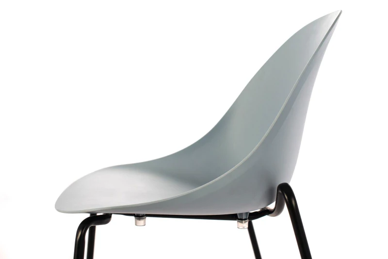 STONES Set 4 Sedie impilabili in polipropilene con gambe in metallo, 50x51x79cm, azzurro