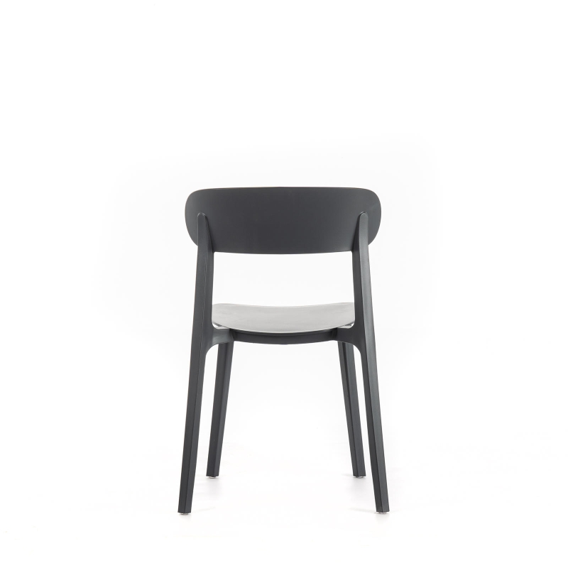 STONES Set 2 Sedie in polipropilene con seduta e schienale in polipropilene, 48x52x77.5cm, grigio scuro