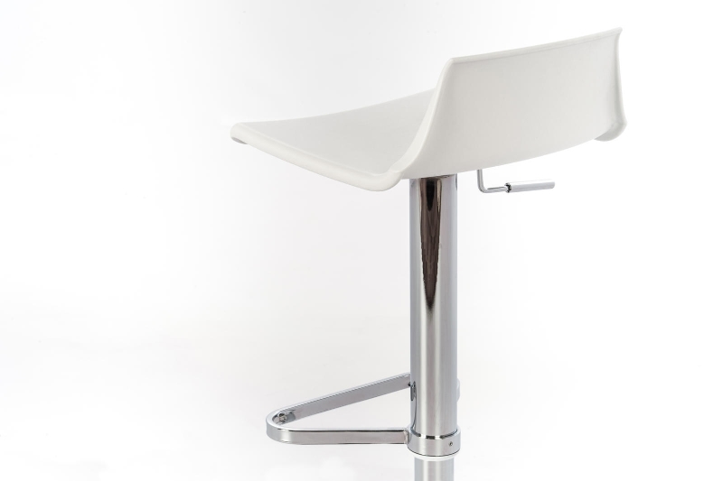 STONES Sgabello in Polipropilene con Struttura in Metallo e con Alzata a Gas, 39x41x72/94 cm, Bianco