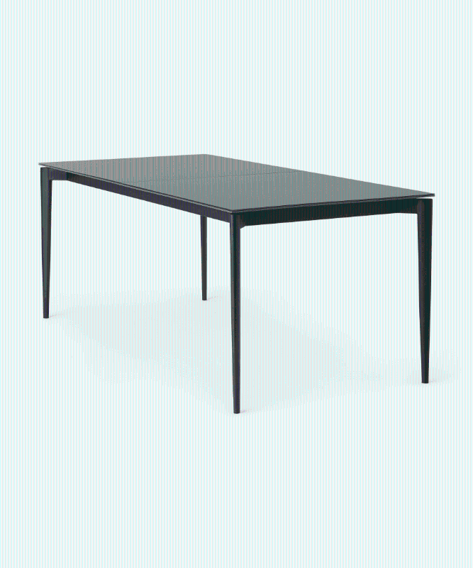 STONES Tavolo da pranzo allungabile fino a 12 posti, 90x190/270x76cm, top: grigio, gambe: nero