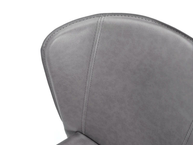 STONES Set 4 Sedie in similcuoio con seduta, schienale e gambe rivestiti in similcuoio, 49x56x82cm, grigio chiaro