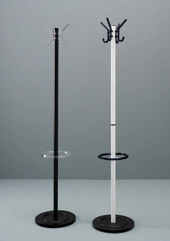 STONES Appendiabiti Nero in Pvc, 36x36x178 cm, Bianco e Nero