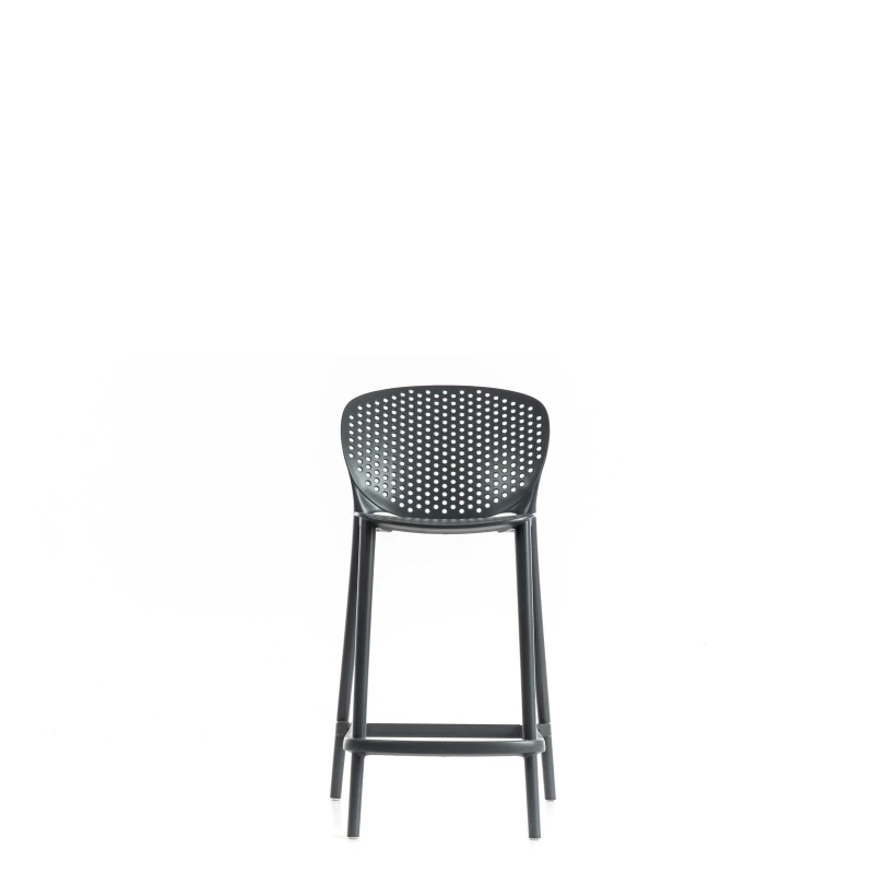 STONES Set 2 Sedie con seduta, schienale e gambe in polipropilene, 46x42x93cm, grigio scuro