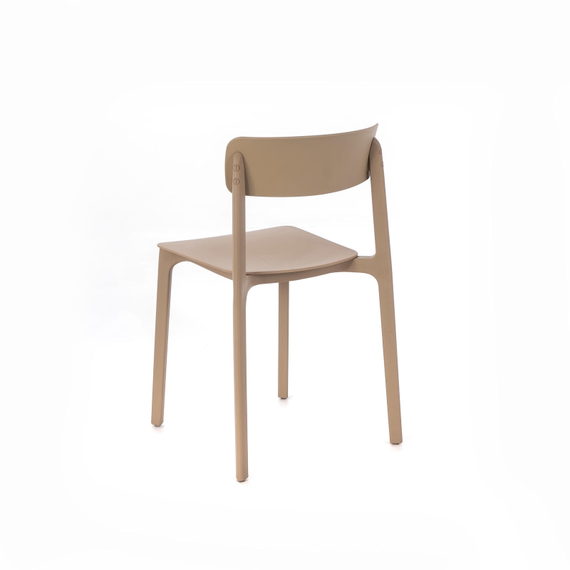 STONES Set 4 Sedie impilabili in polipropilene, 41x46x79.5cm, marrone chiaro