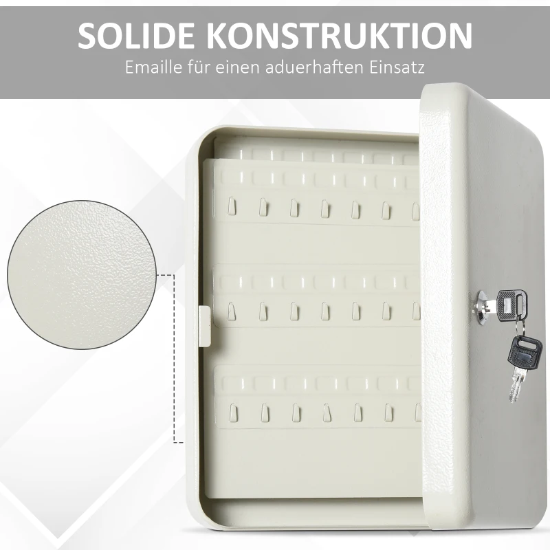 HOMCOM Szafka na klucze na przechowywanie kluczy 30 cm x 24 cm x 7,5 cm, Beżowy