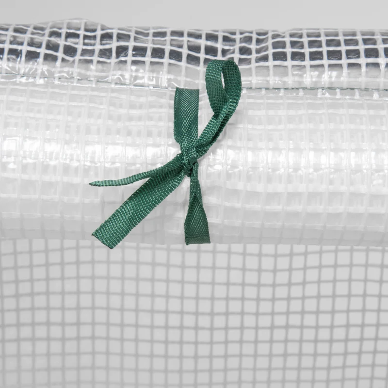 Outsunny Mini kas, broeikas, 2 ritssluitingdeuren, scheurbestendige folie, metalen frame, 1,8 x 1 x 1 m, wit.