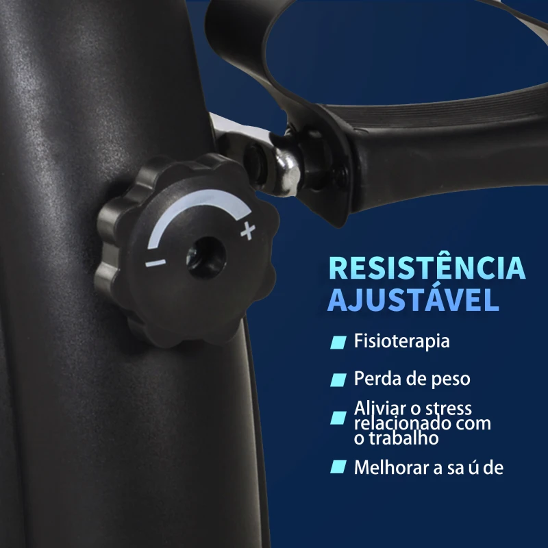 HOMCOM Mini Bicicleta Estática Aparelho de Exercício Braços e Pernas Resistência ajustável com Tela LCD 35x40x31cm