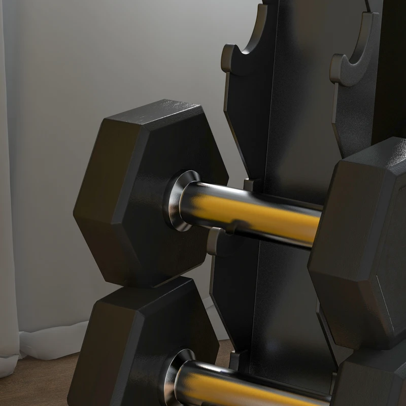 SPORTNOW Suporte para Halteres de 5 Níveis Suporte de Armazenamento para Halteres de Aço para Treinamento 35x33x66 cm Preto