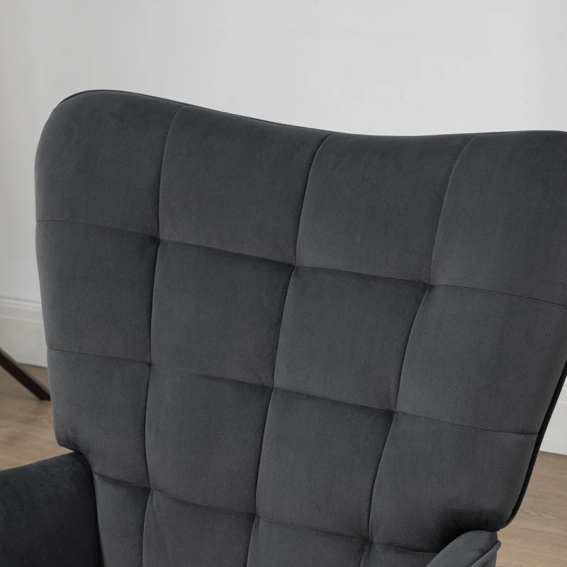 HOMCOM Lounge Chair with Ottoman Chair with Footstool, 2-piece Set, Grey