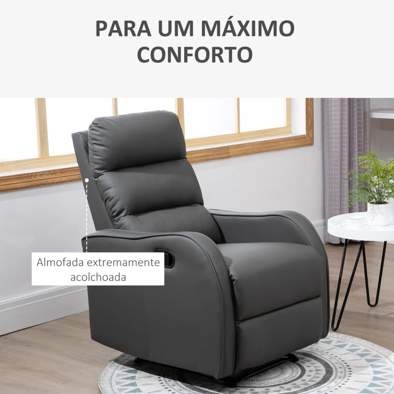 HOMCOM Poltrona Relax com cadeira reclinável manual de até 160° 65x89x100cm