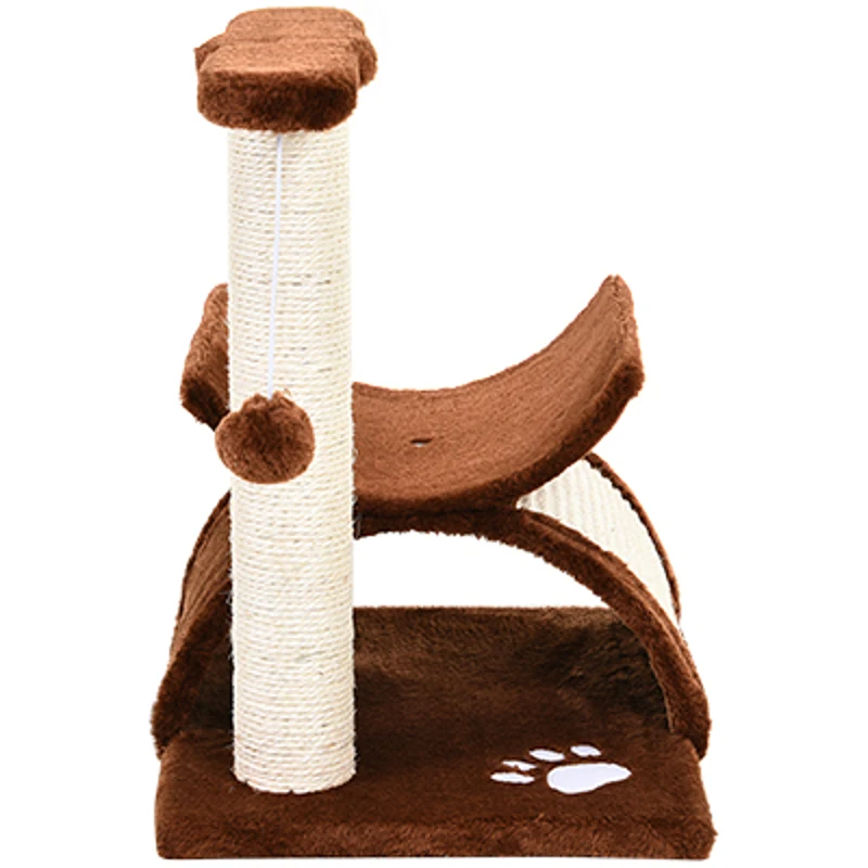 PawHut Árvore Arranhador para Gatos com Poste Giratório 40x30x43 cm Marrom