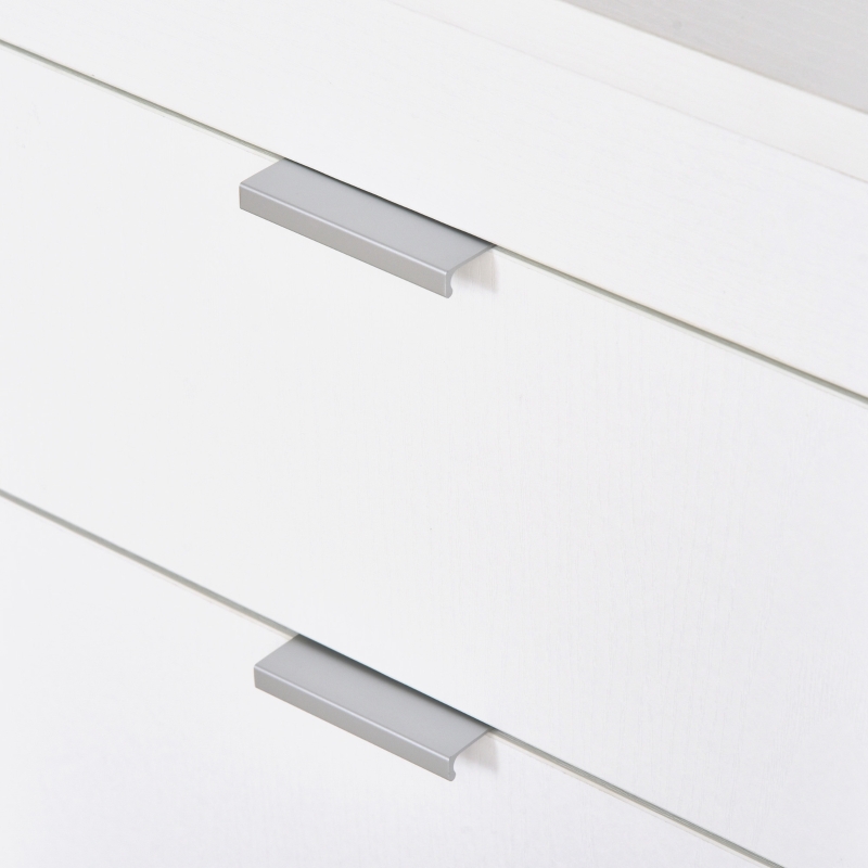 HOMCOM Mesa de Computador com Gaveta Armário Pés em Forma Retangular112,5x50x75,5 cm Branco e Madeira