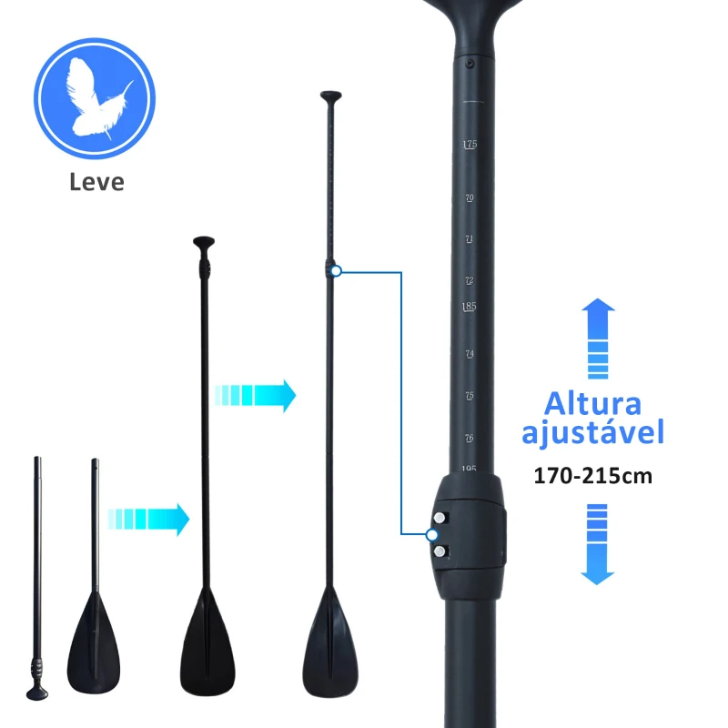 HOMCOM Prancha de Paddle Surf com Remo Ajustável 3 Aletas Kit de Reparação e Bolsa de Transporte 305x76x15 cm Azul