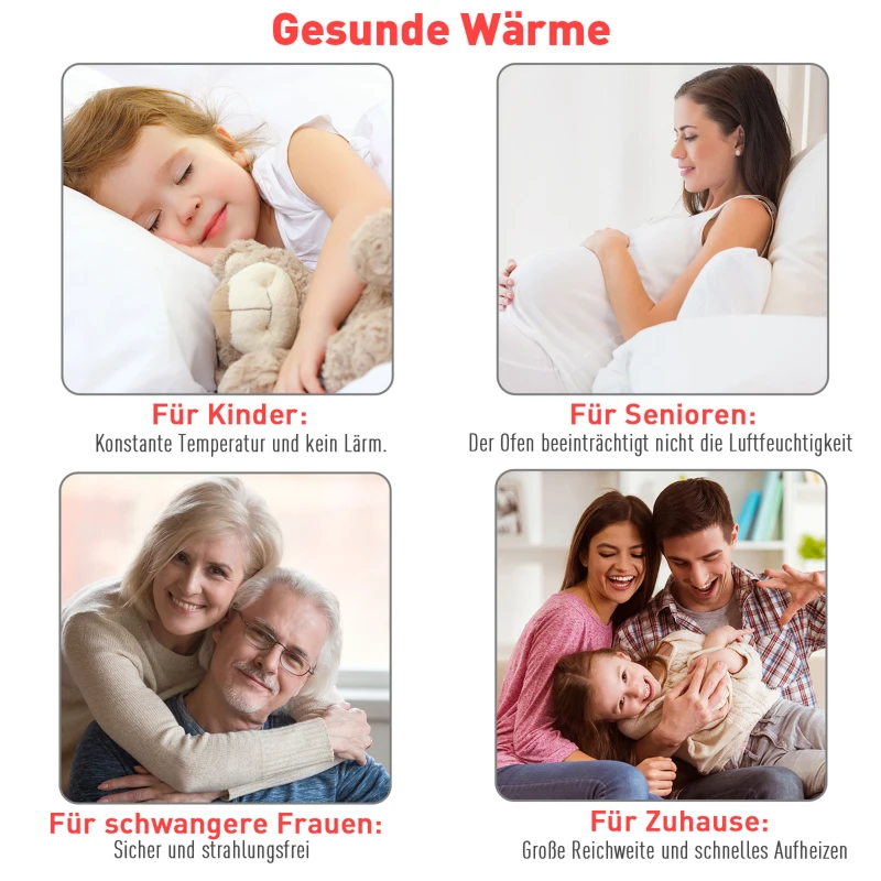 HOMCOM Elektrokamin mit Heizung, elektrischer Kamin mit LED Flammeneffekt, 600/1200 W Dekokamin, elektrisch Kaminfeuer Kaminofen, Schwarz