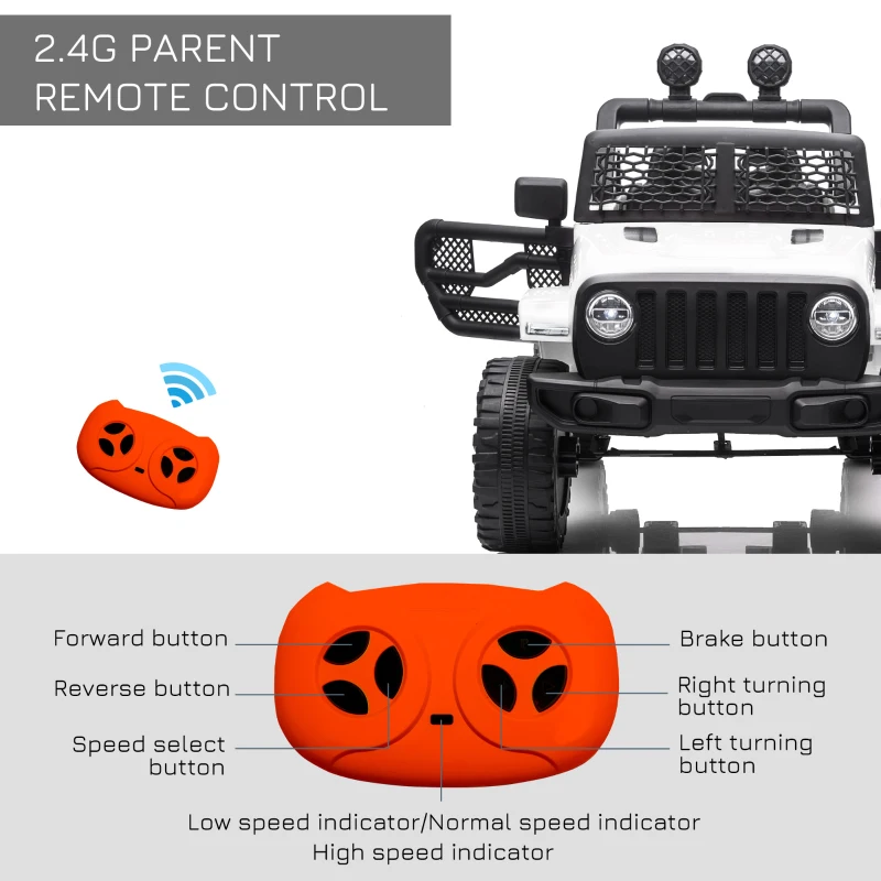 HOMCOM 12V Kids Electric Ride On Car Truck Toy SUV with Remote Control for 3-6 Yrs