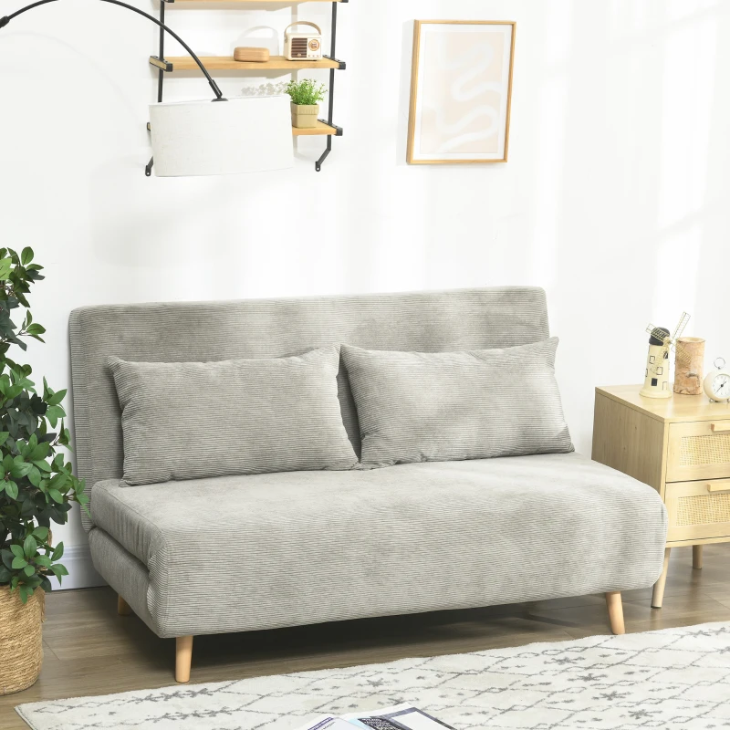 HOMCOM Canapea Extensibila Matrimoniala Gri(m-2)