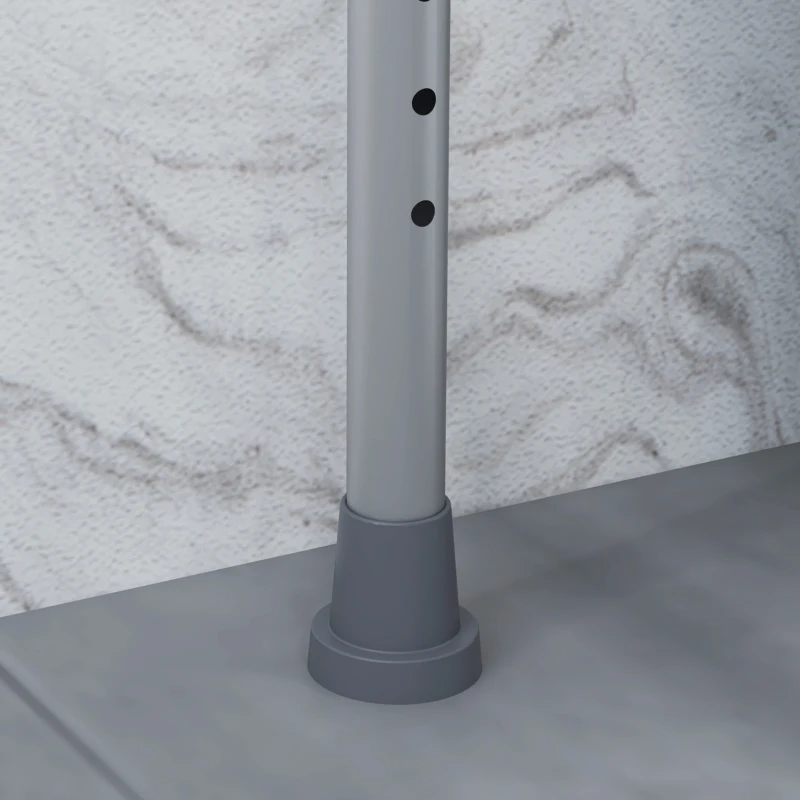 HOMCOM Scaun cu Vas de Toaletă pentru Vârstnici, Scaun de Toaletă Multifuncțional 4-În-1 cu Înălțime Reglabilă, 64x53x70-82 cm, Gri