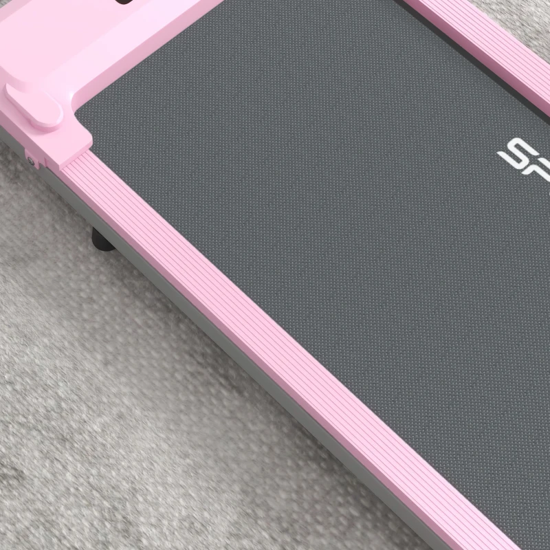 SPORTNOW Cinta de Correr Eléctrica con Velocidad Ajustable de 1-6 km/h Pantalla LED Control Remoto y 2 Ruedas 118x49x11,5 cm Rosa