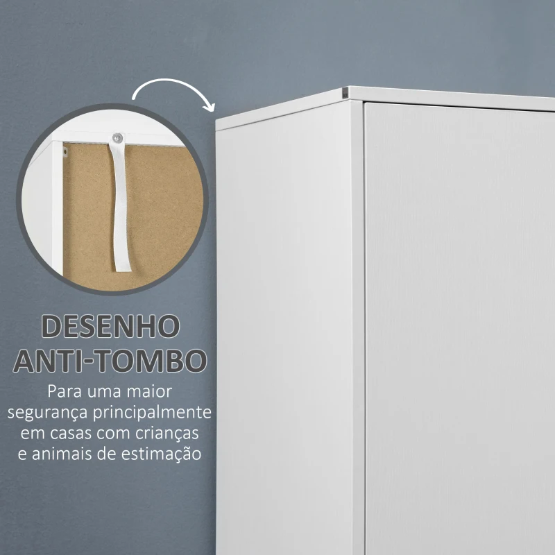 HOMCOM Roupeiro de Madeira Armário para Roupas com 2 Portas 2 Gavetas e 1 Barra para Pendurar 80x50x180 cm Branco e Carvalho